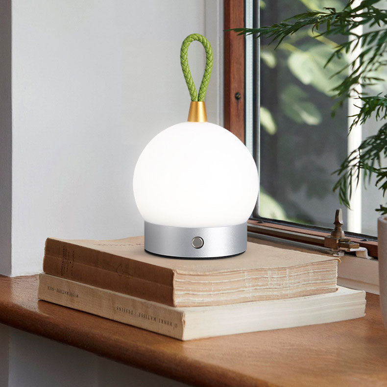 Modern Round Acrylic Aluminium USB Rechargeable Portable LED Night Light Table Lamp
