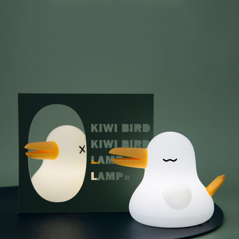 Cartoon Kiwi Bird Silicone Rechargeable Timer Dimmable LED Desk Lamp