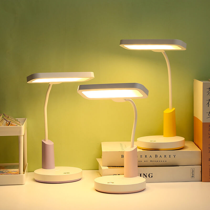 Einfache Long Shadow Round Base Touch Charge LED Desk Lamp