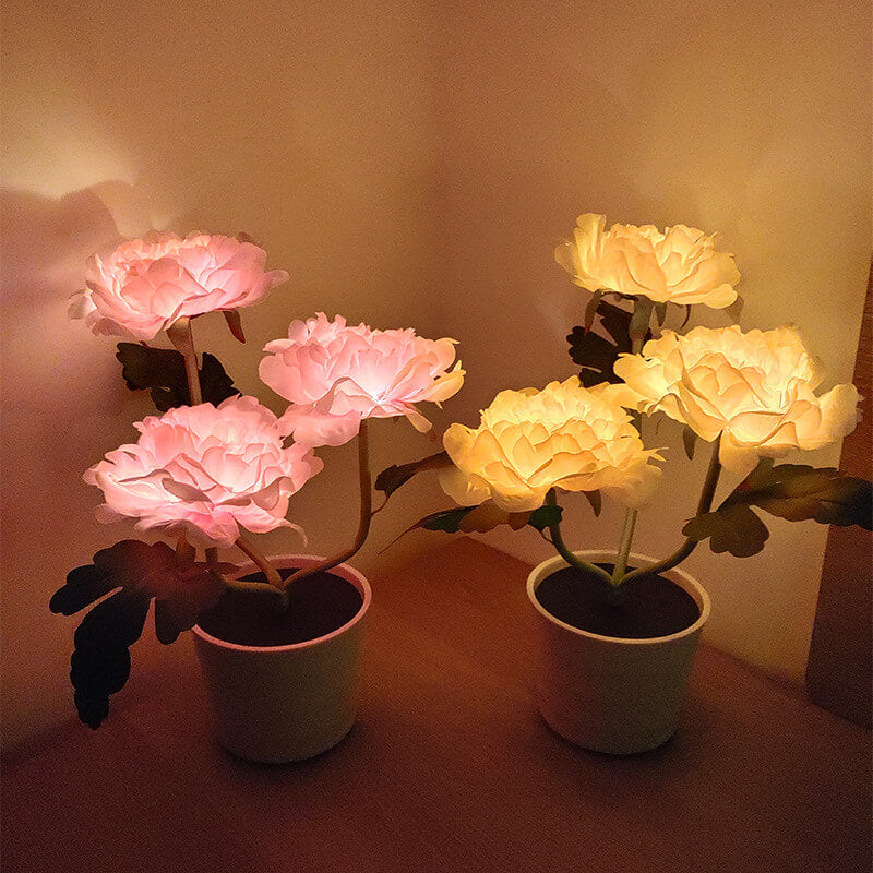 Outdoor Solar Peony Flower Bonsai LED Table Lamp Decoration