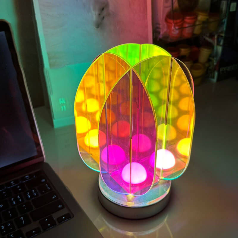 Modern Clear Dazzle Acrylic Geometric LED Art Table Lamp