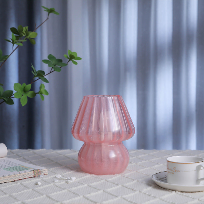 Modern Simplicity Glass Mushroom 1-Light Table Lamp Bedroom