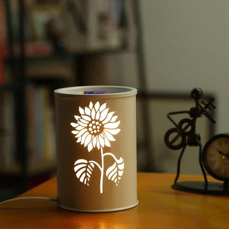 Modern Minimalist Cylindrical Flower Plastic Aromatherapy Table Lamp