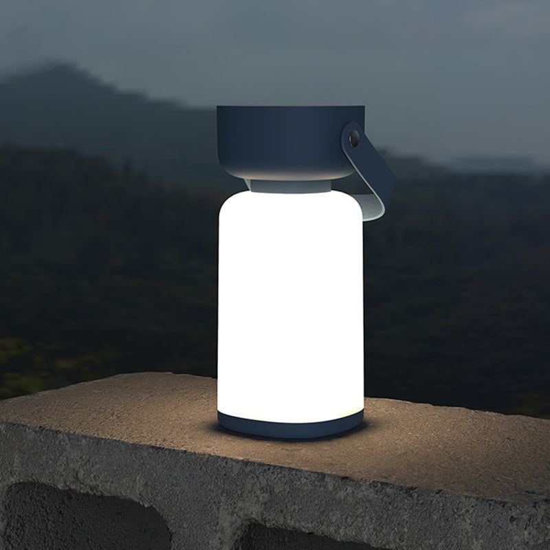 Modern Simplicity Waterproof Portable Plastic ABS Cylinder LED Table Lamp Outdoor Light for Patio