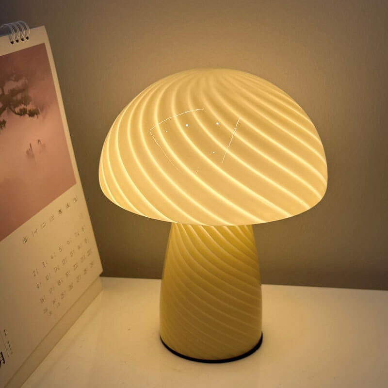 Moderne Minimalistische Mushroom Glass 1-Light Table Lamp