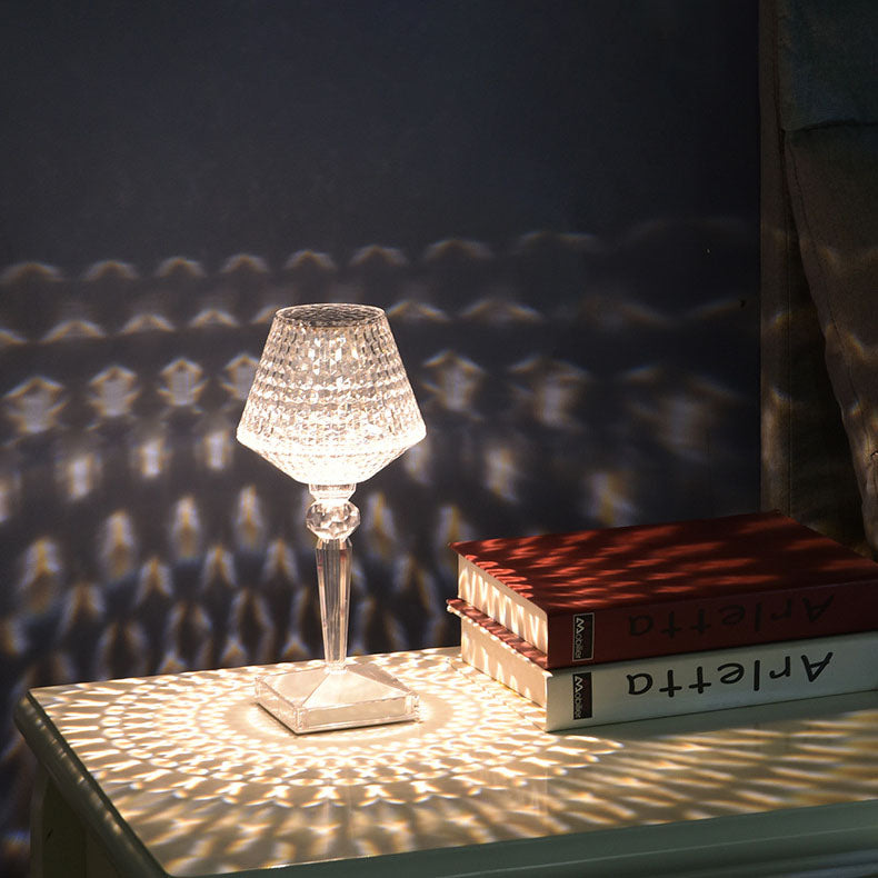 Kreative Acrylic LED Crystal Wine Glass Night Light Table Lamp