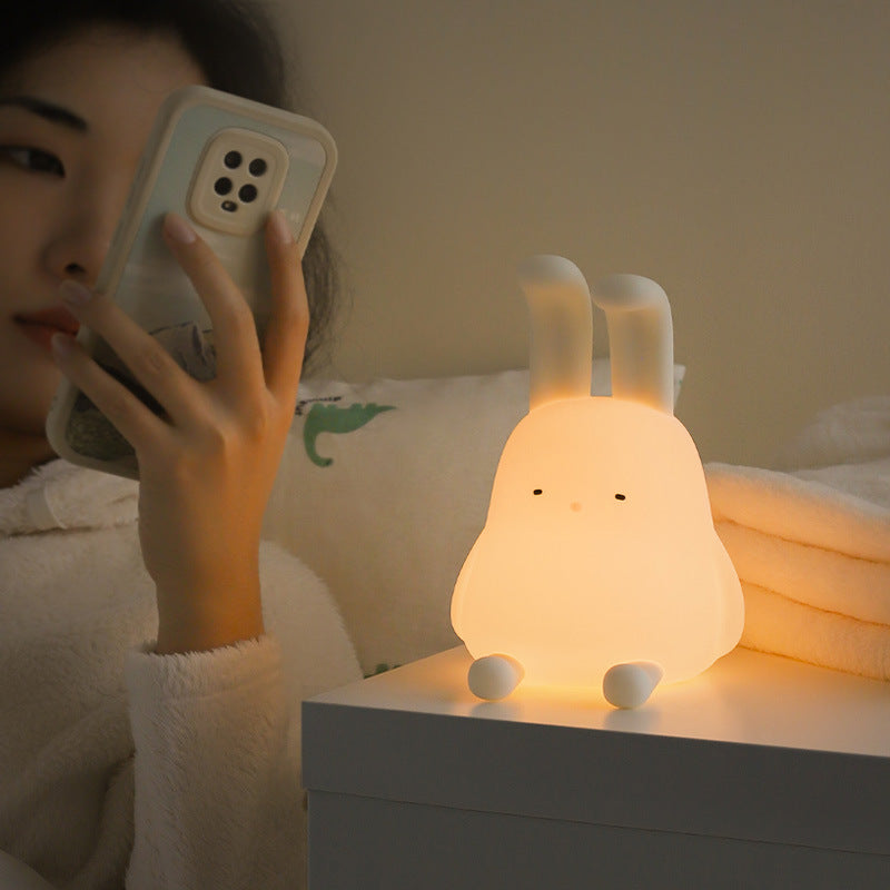 Kreative Sweet Folded Ear Rabbit Silicone LED Table Lamp