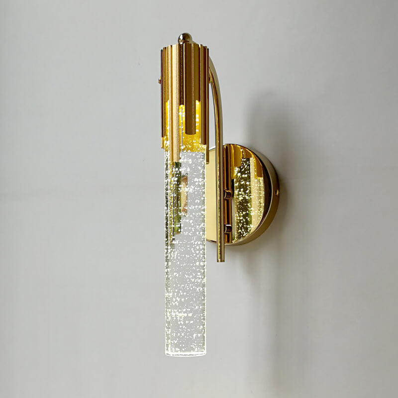 Luxus Gold Bubble Crystal Column LED Wall Light Lamp