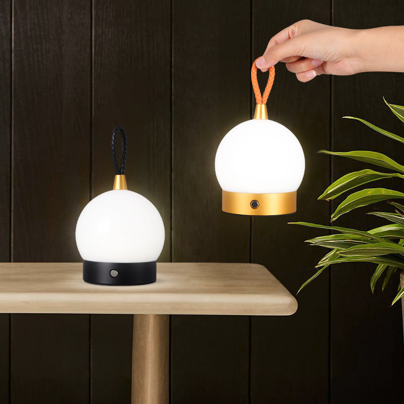 Modern Round Acrylic Aluminium USB Rechargeable Portable LED Night Light Table Lamp