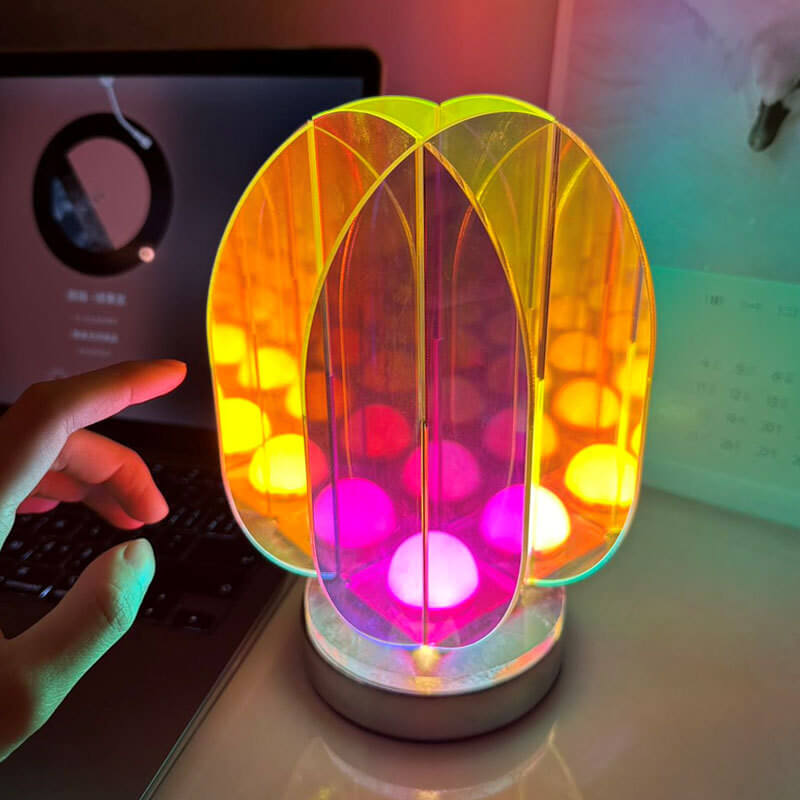 Modern Clear Dazzle Acrylic Geometric LED Art Table Lamp