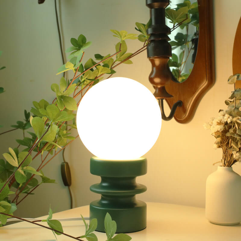 Orange Vintage Table Lamp with Solid Glass Shade