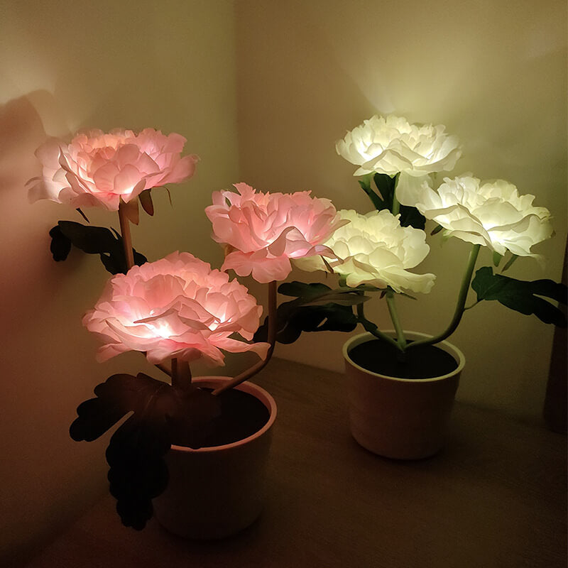 Outdoor Solar Peony Flower Bonsai LED Table Lamp Decoration