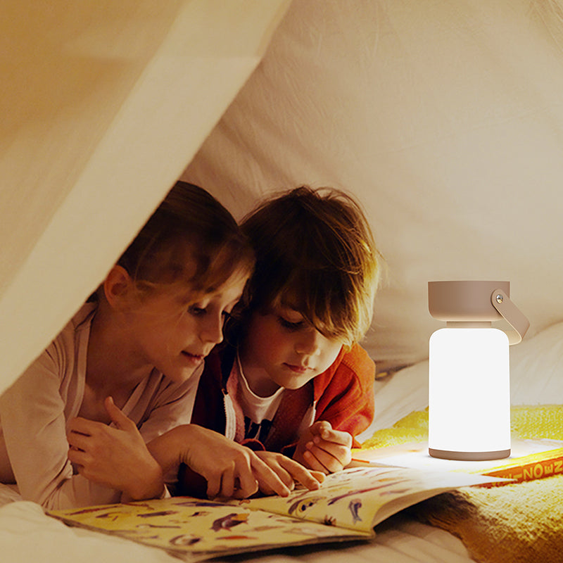 Modern Simplicity Waterproof Portable Plastic ABS Cylinder LED Table Lamp Outdoor Light for Patio