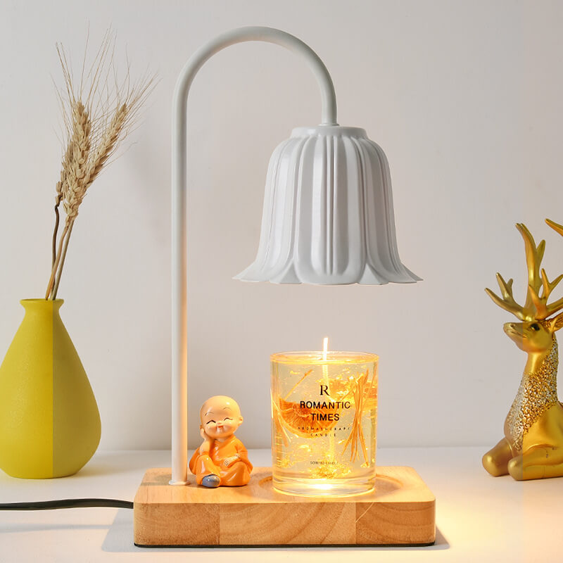 European Log Hardware Timing 1-Light Melt Candle Table Lamp