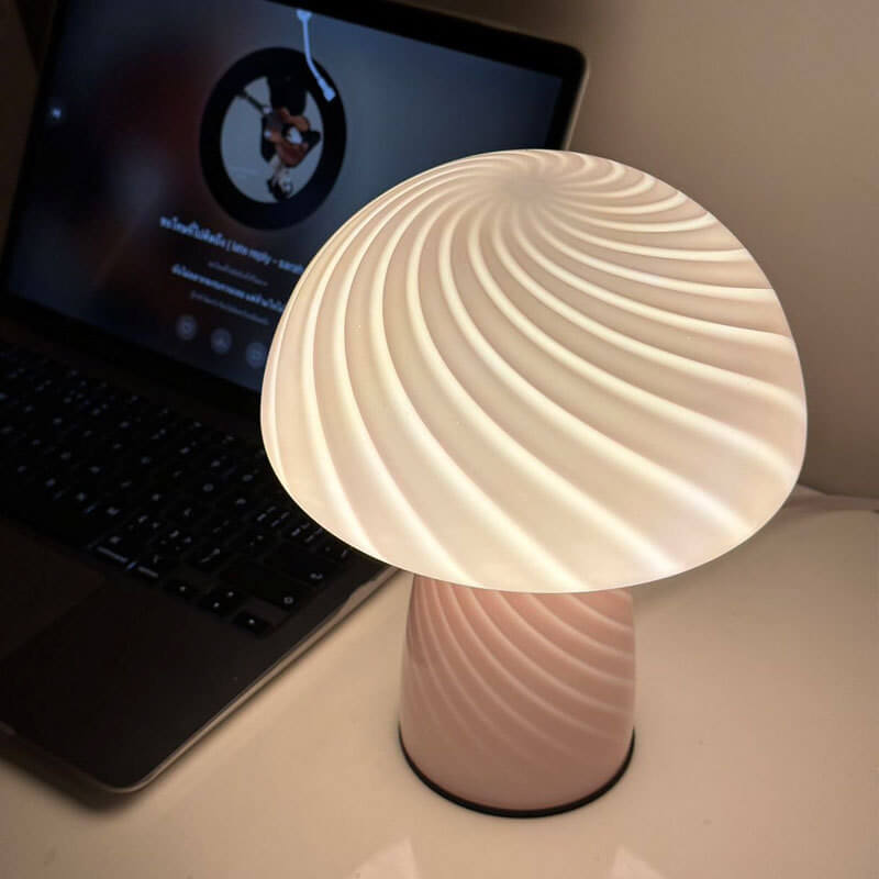 Moderne Minimalistische Mushroom Glass 1-Light Table Lamp