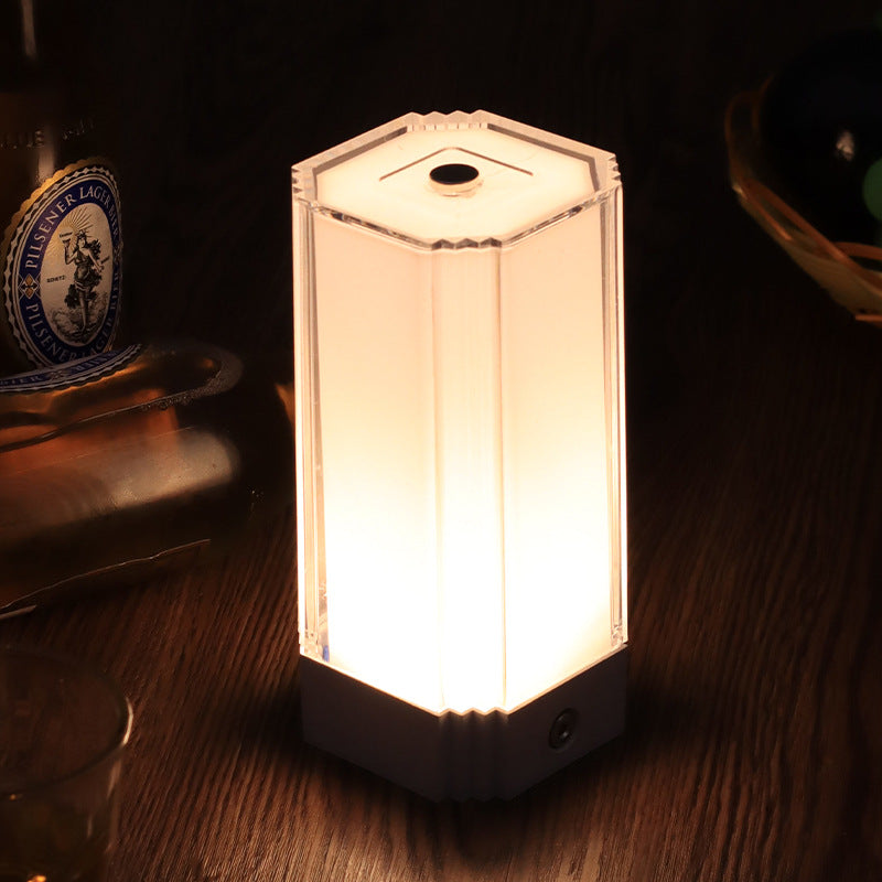 Modern Rechargeable LED Acrylic Table Lamp - White, 300lm