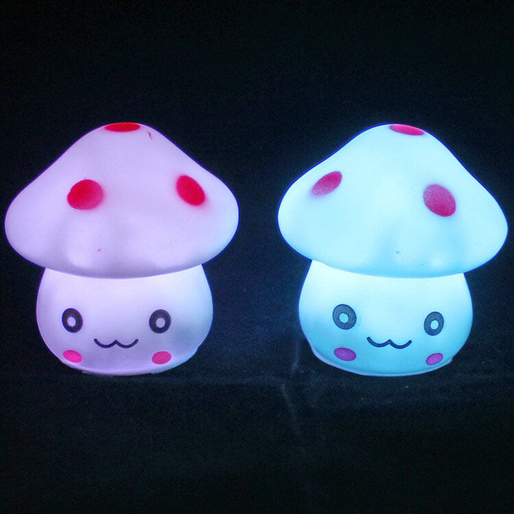 Kreative Seven Color Emoji Mushroom LED Night Light Lamp