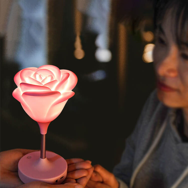 Kreative Romantic Pink Rose USB Rechargeable Touch LED Table Lamp