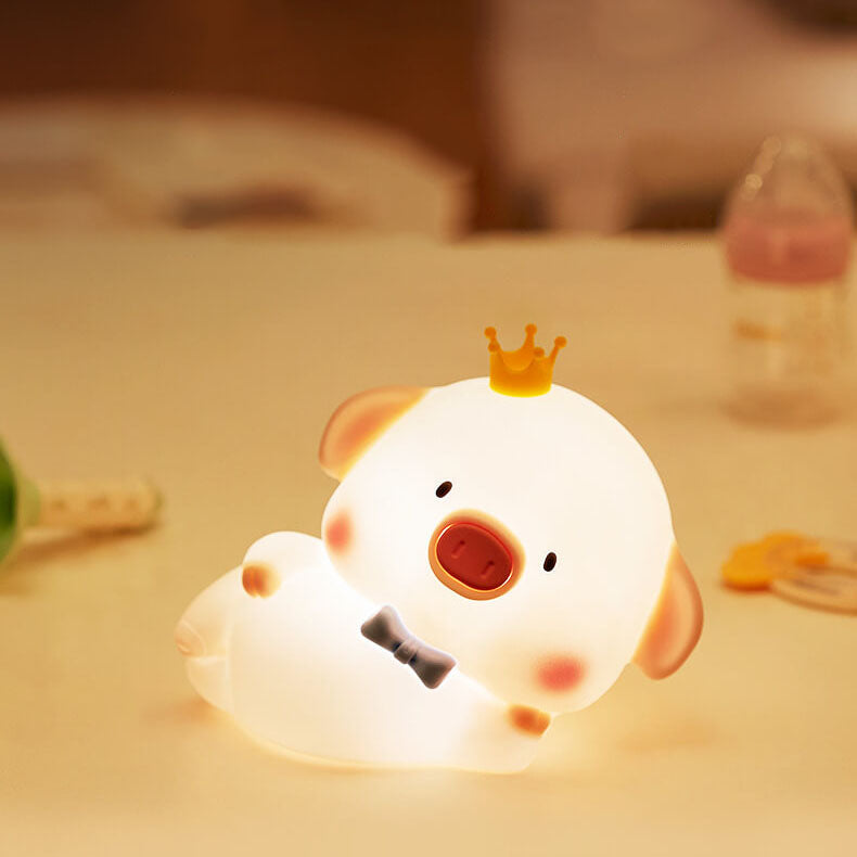 Cute Pig Silicone LED Night Light Table Lamp