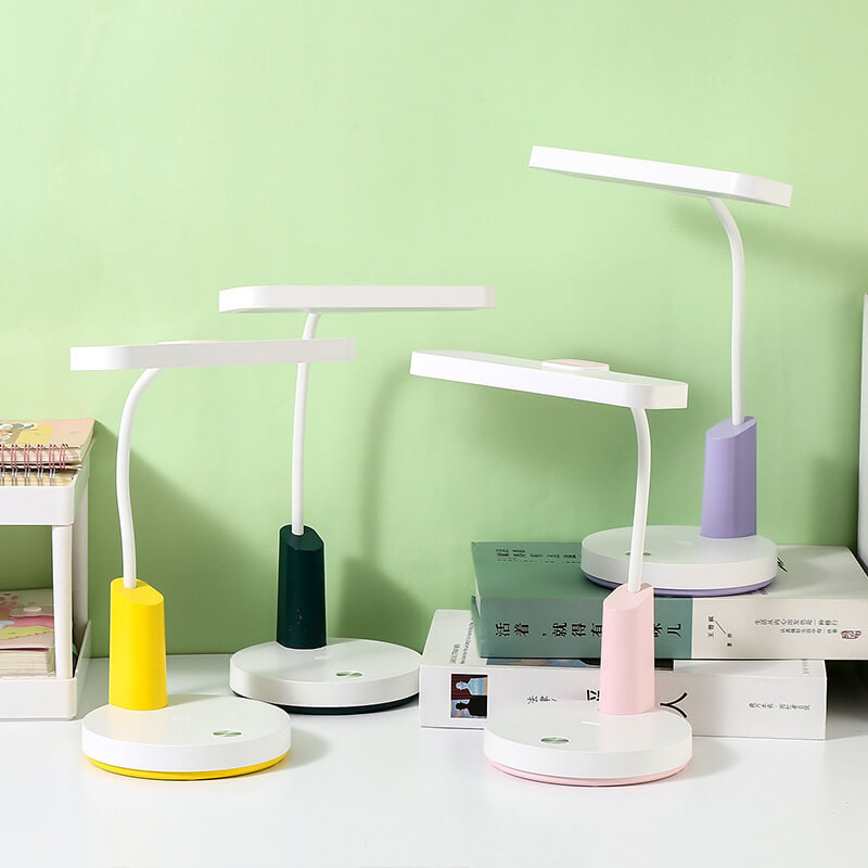 Einfache Long Shadow Round Base Touch Charge LED Desk Lamp