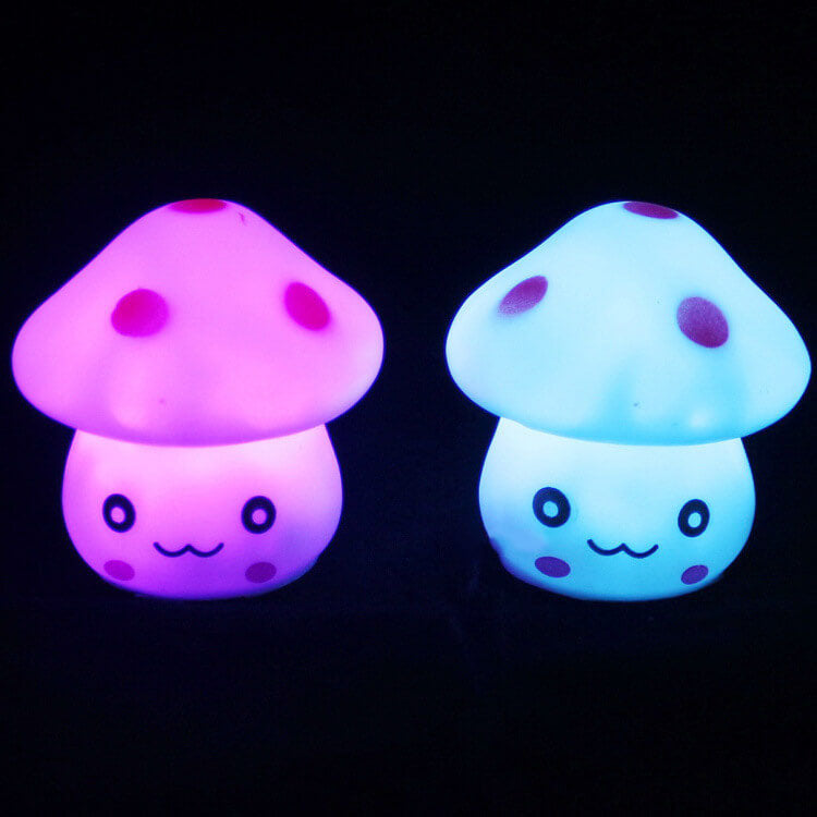 Kreative Seven Color Emoji Mushroom LED Night Light Lamp