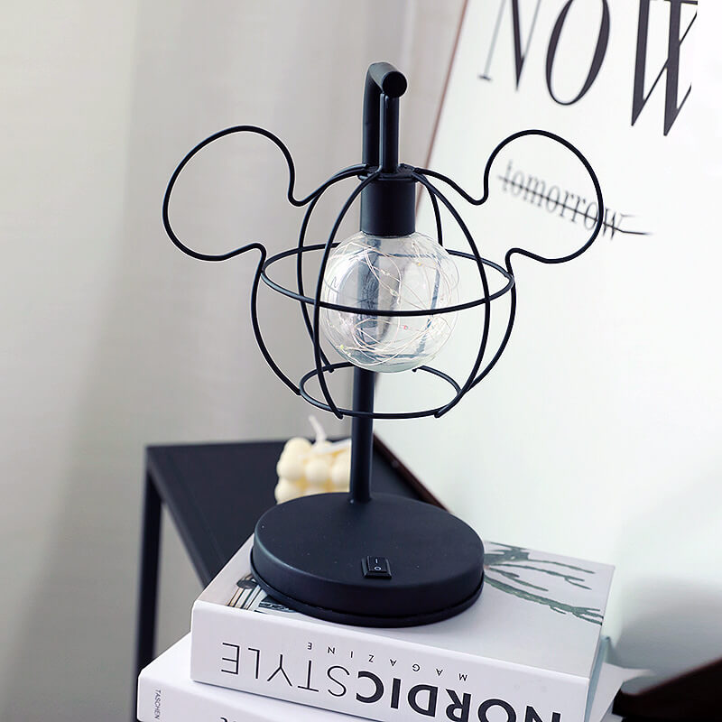 Kreative Mouse Metal Cage LED Decorative Battery Table Lamp