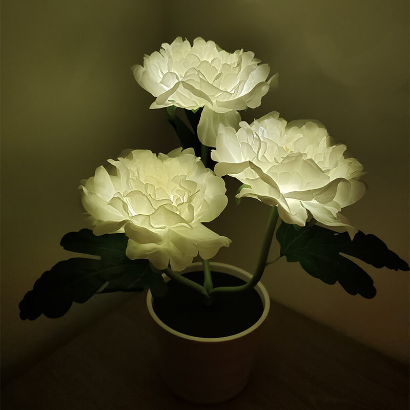 Outdoor Solar Peony Flower Bonsai LED Table Lamp Decoration
