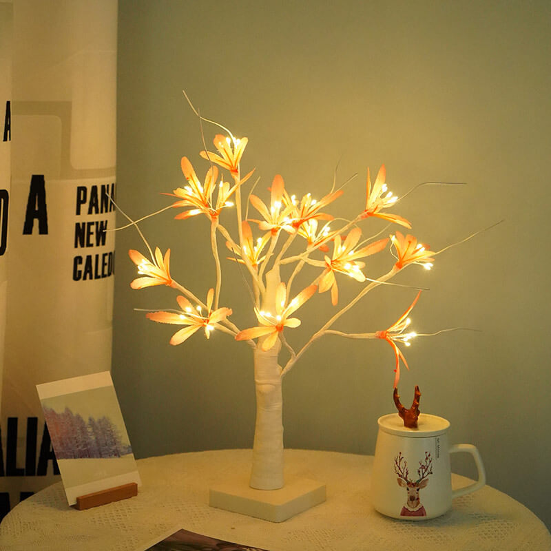 Christmas Decorative Cedar Needle Simulated Tree Light Battery Table Lamp