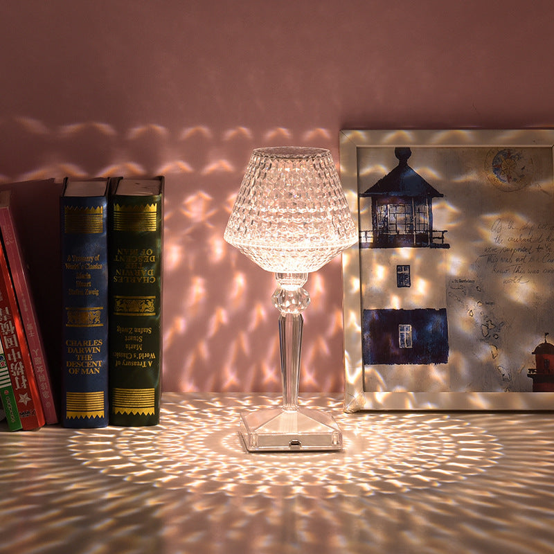 Kreative Acrylic LED Crystal Wine Glass Night Light Table Lamp