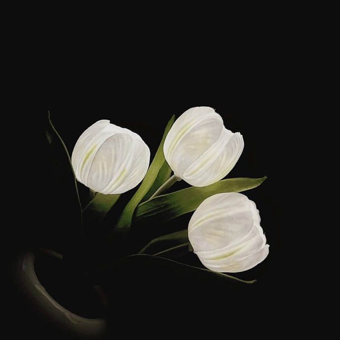 Tulip Simulation Bouquet Ceramic Pot LED Night Light Lamp
