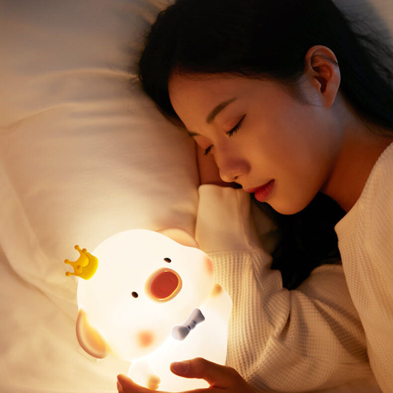 Cute Pig Silicone LED Night Light Table Lamp