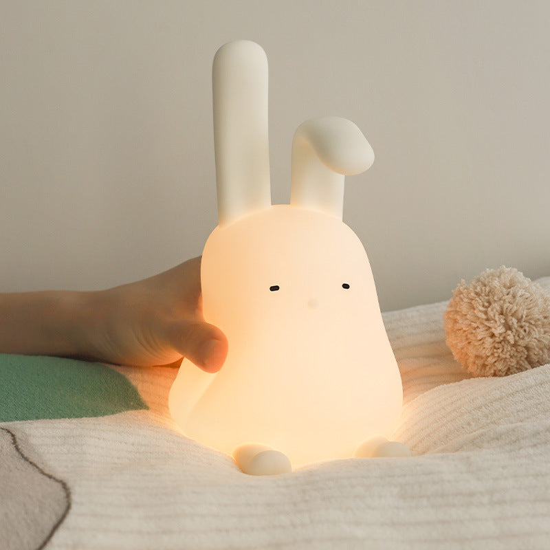 Kreative Sweet Folded Ear Rabbit Silicone LED Table Lamp