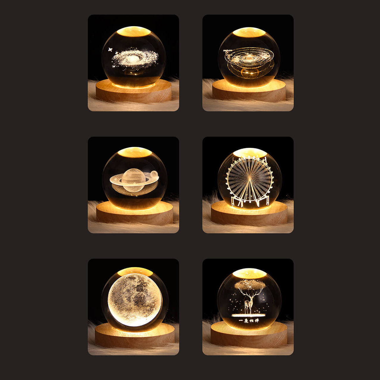 Creative Decorative Star System Crystal Ball USB LED Table Lamp