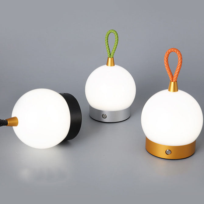 Modern Round Acrylic Aluminium USB Rechargeable Portable LED Night Light Table Lamp
