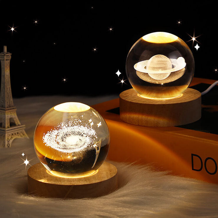 Creative Decorative Star System Crystal Ball USB LED Table Lamp