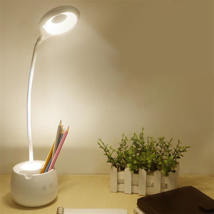 Kreative Einfachheit White LED Touch Rechargeable USB Desk Lamp