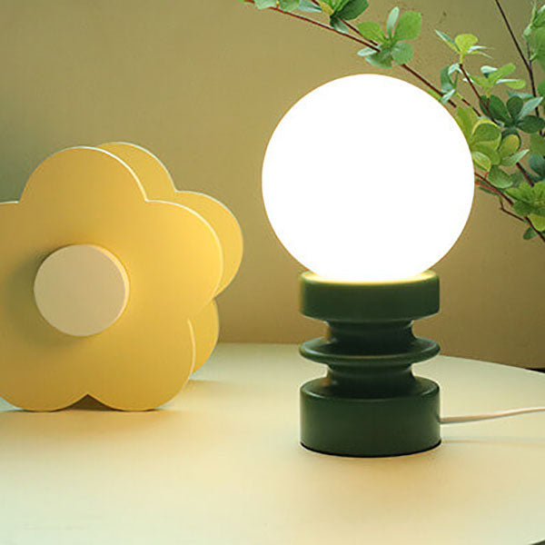 Orange Vintage Table Lamp with Solid Glass Shade