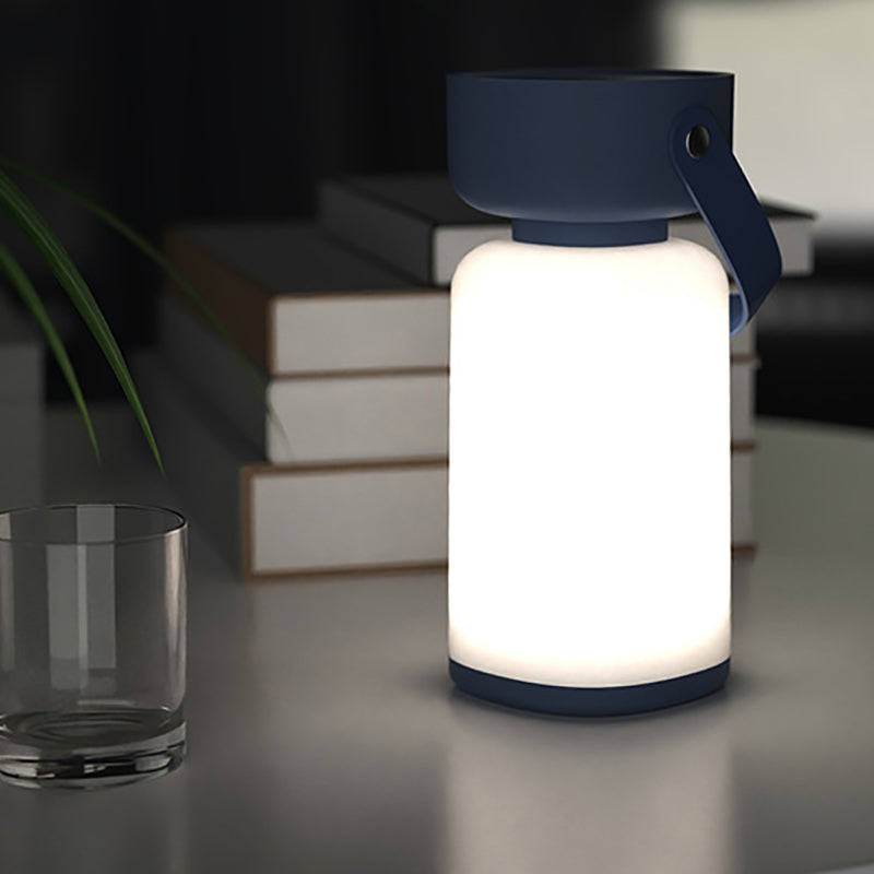 Modern Simplicity Waterproof Portable Plastic ABS Cylinder LED Table Lamp Outdoor Light for Patio