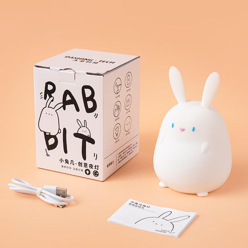 Cartoon Silicone Rabbit Touch USB LED Night Light Desk Lamp