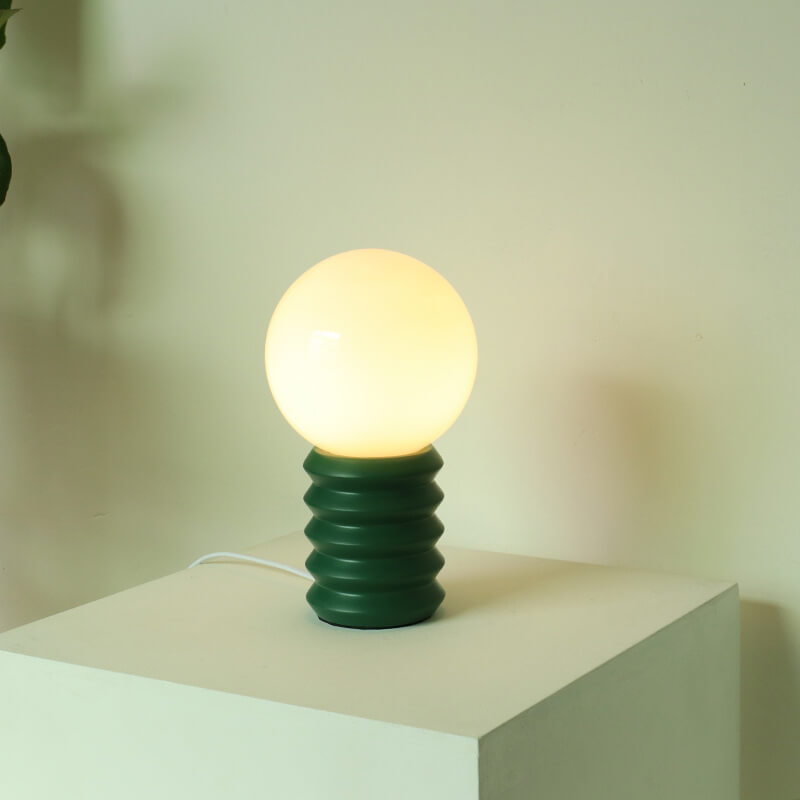 Orange Vintage Table Lamp with Solid Glass Shade