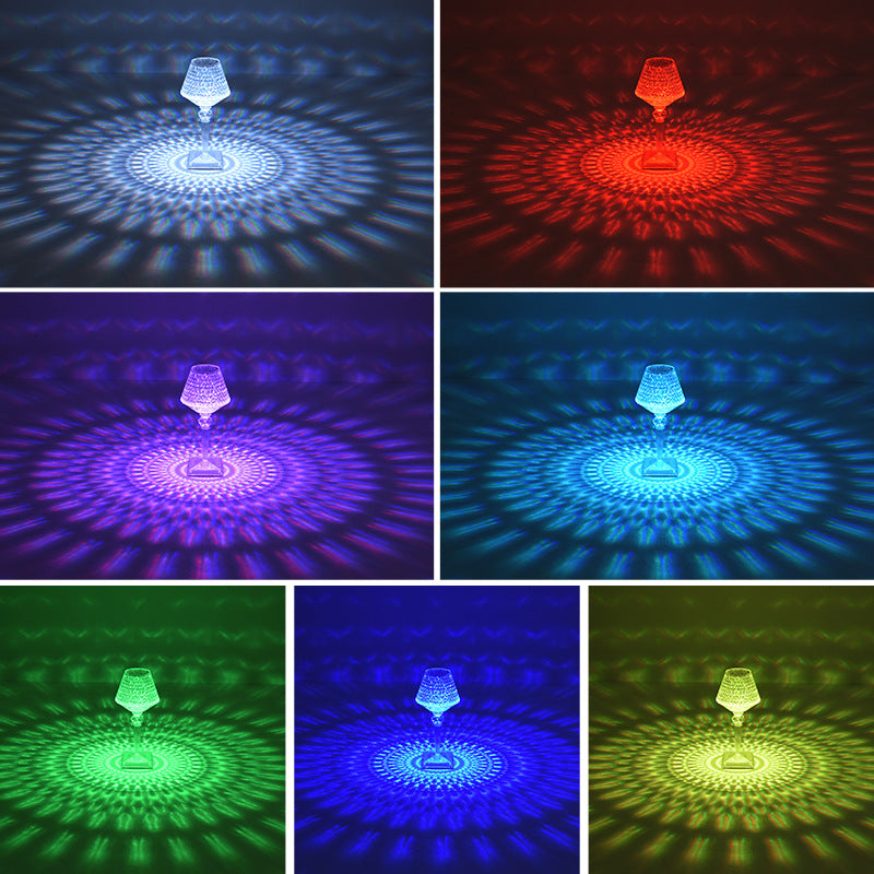 Kreative Acrylic LED Crystal Wine Glass Night Light Table Lamp