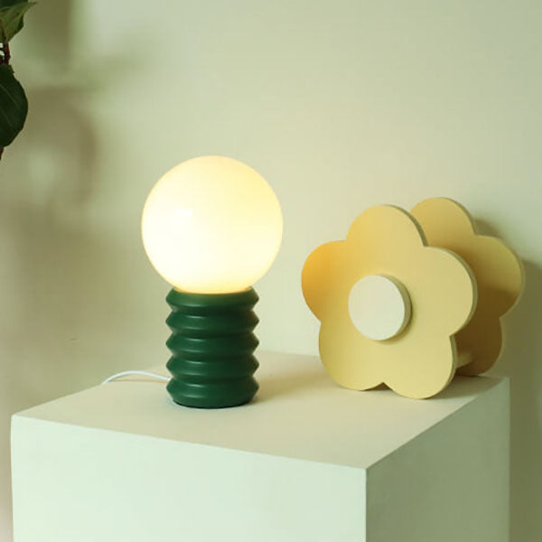 Orange Vintage Table Lamp with Solid Glass Shade