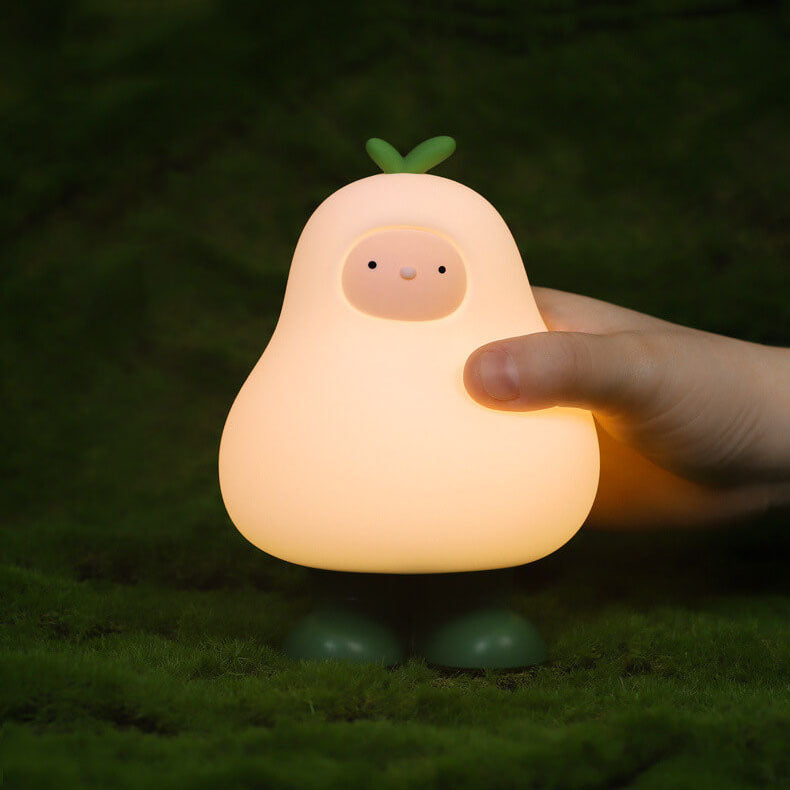 Kreative Cartoon Pear Silicone LED Night Light Table Lamp