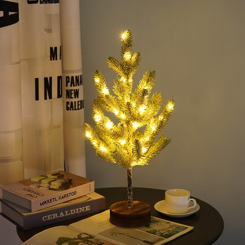 Christmas Decorative Cedar Needle Simulated Tree Light Battery Table Lamp