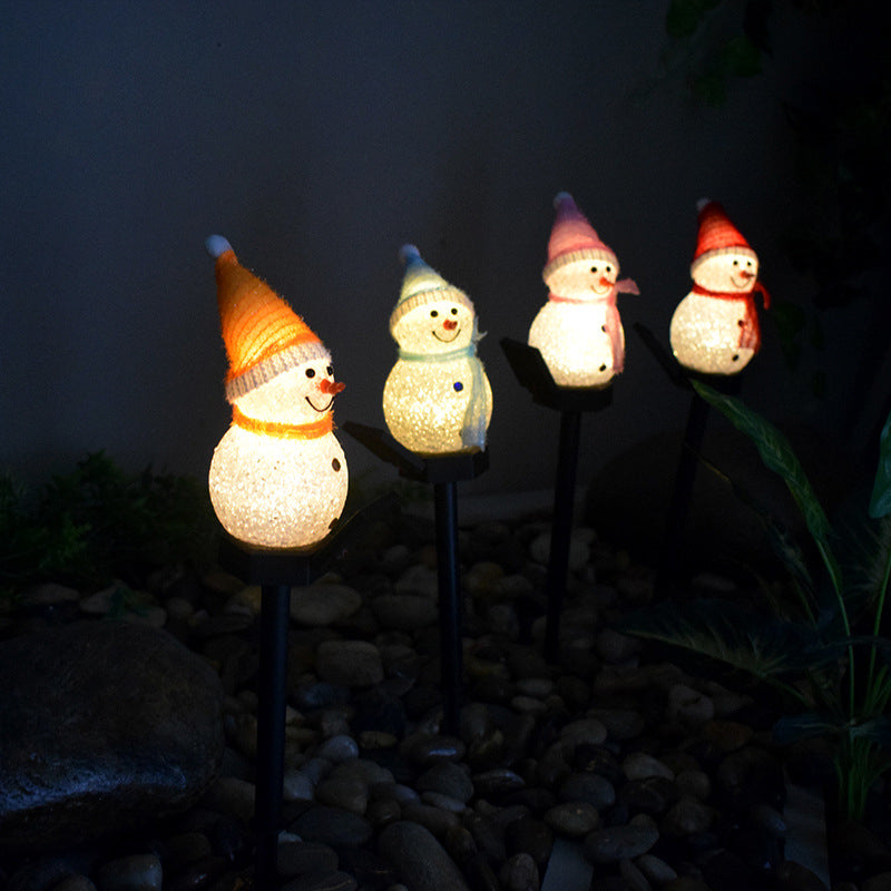 Solar-Powered LED Snowman Light - Christmas Yard Decoration
