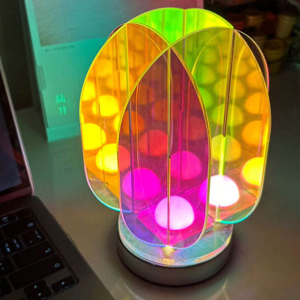 Modern Clear Dazzle Acrylic Geometric LED Art Table Lamp