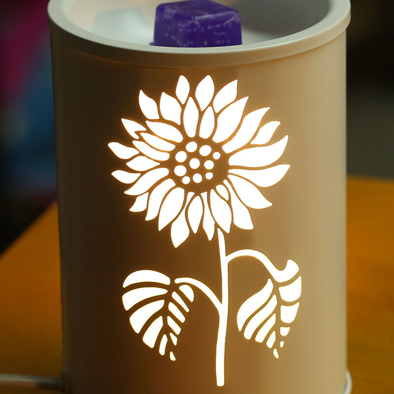 Modern Minimalist Cylindrical Flower Plastic Aromatherapy Table Lamp