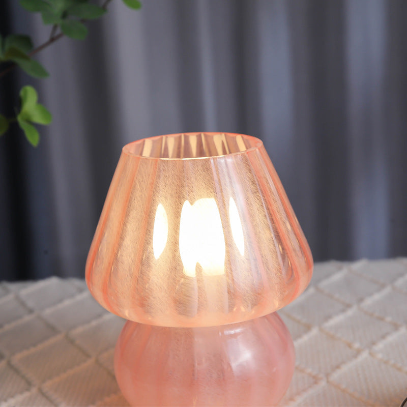 Modern Simplicity Glass Mushroom 1-Light Table Lamp Bedroom