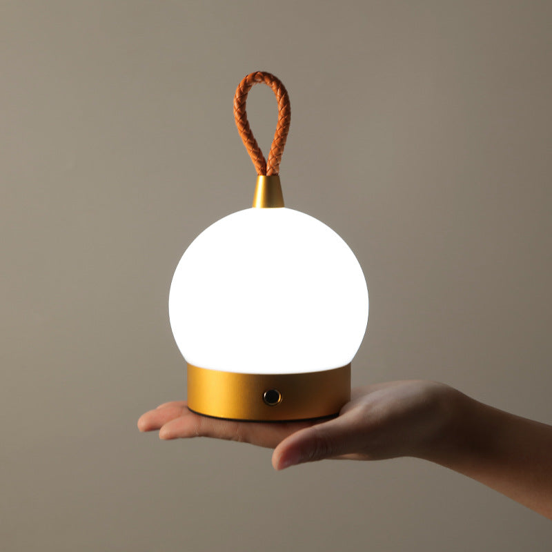 Modern Round Acrylic Aluminium USB Rechargeable Portable LED Night Light Table Lamp