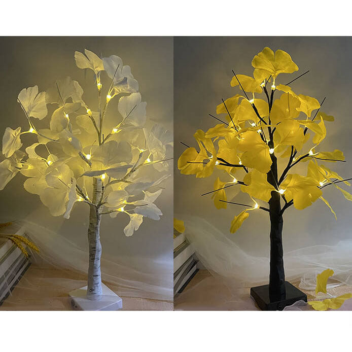 Illuminated Ginkgo Tree Table Lamp USB Battery Decor Light